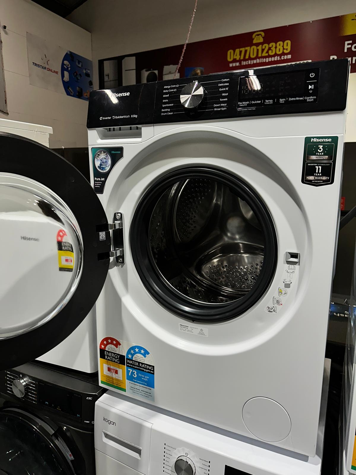 Near New Hisense 8.5kg Front Load Washing Machine | ADELAIDE
