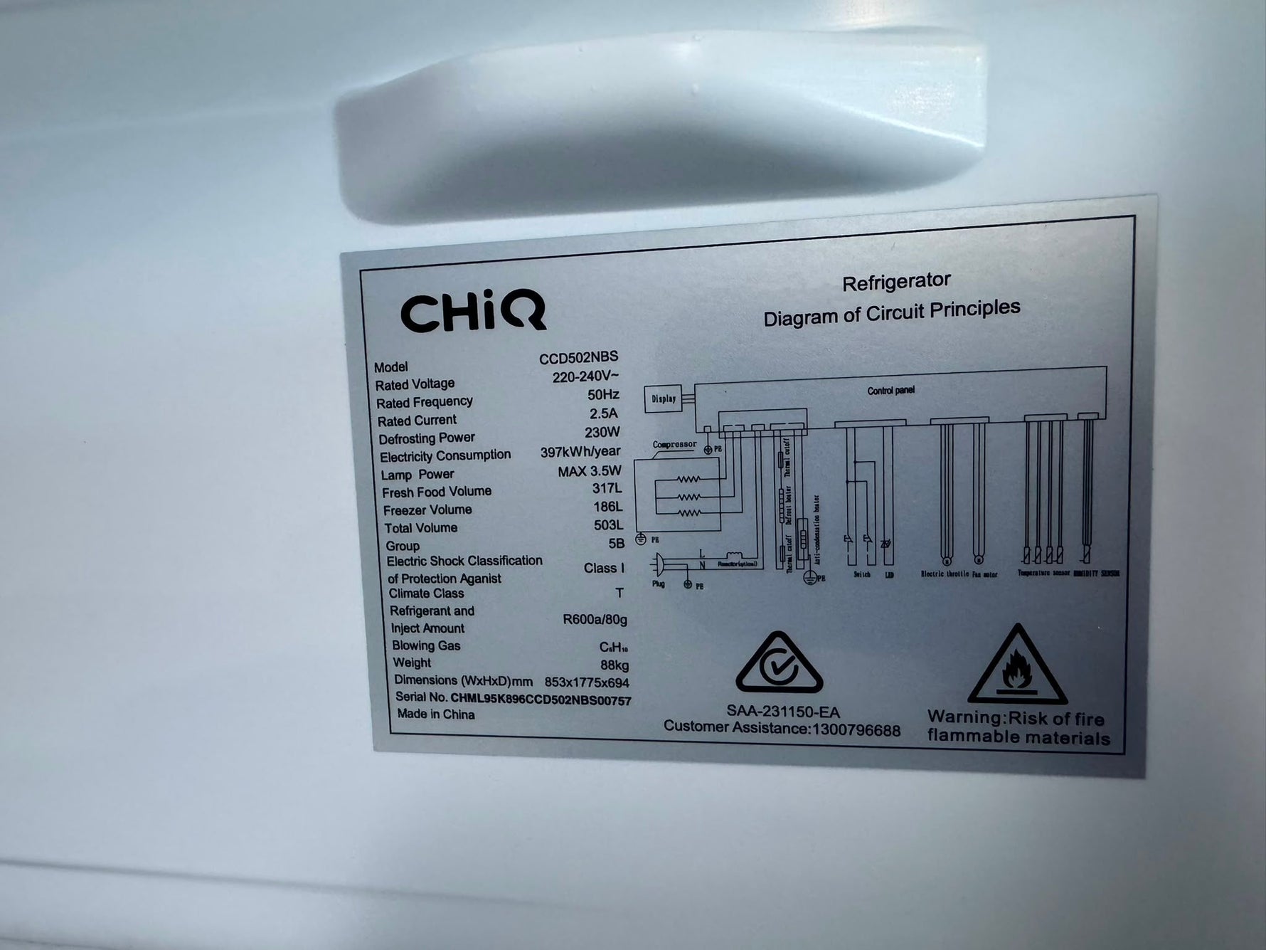 Factory Seconds CHiQ 503L Quad Door Fridge Freezer – Black Steel Finish | PERTH
