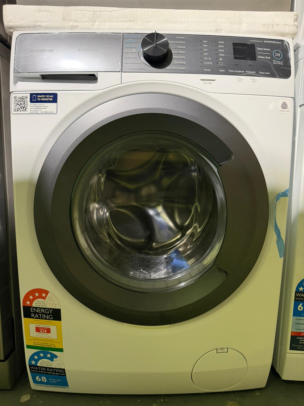 Westinghouse Front Load Clothes Washer WWF8024M5WA 8kg – Refurbished