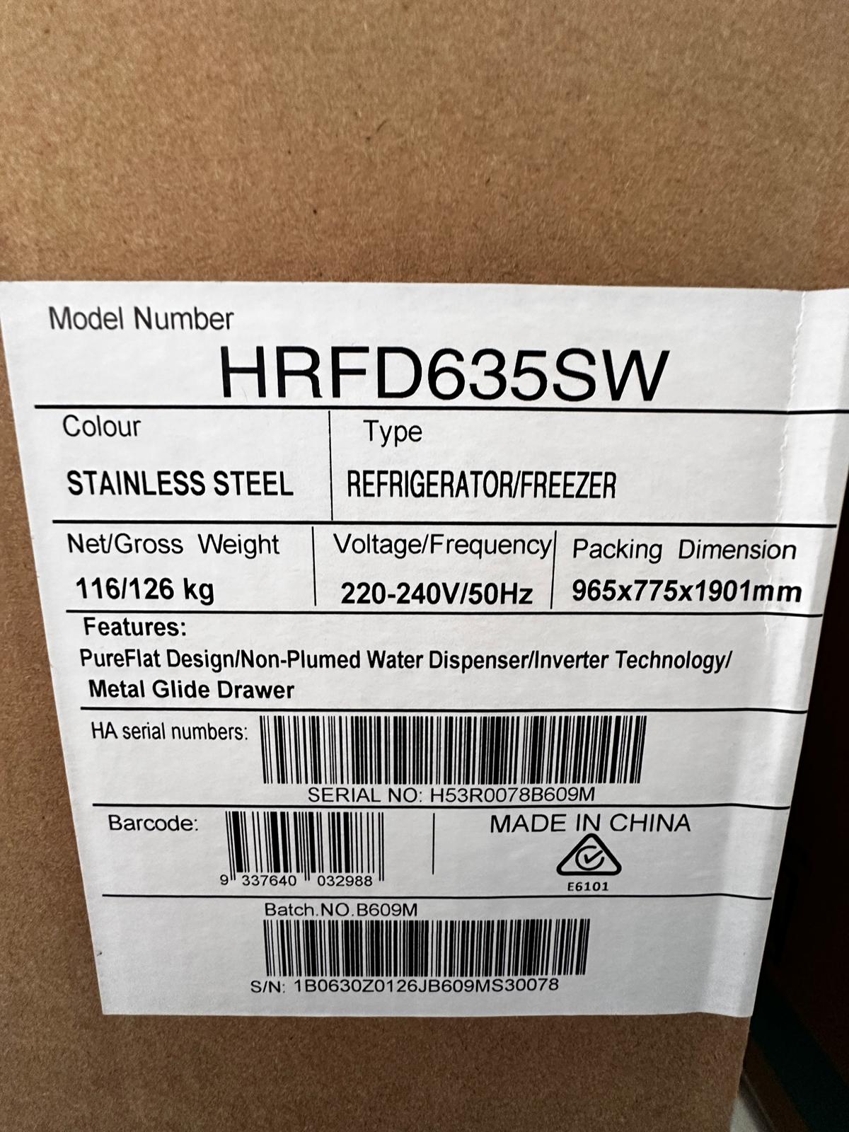 Factory seconds Hisense 635L French Door Fridge Freezer – Hisense 125L Bar Fridge – Beko 9kg Front Load Washer BFLB902ADW – Combo | ADELAIDE