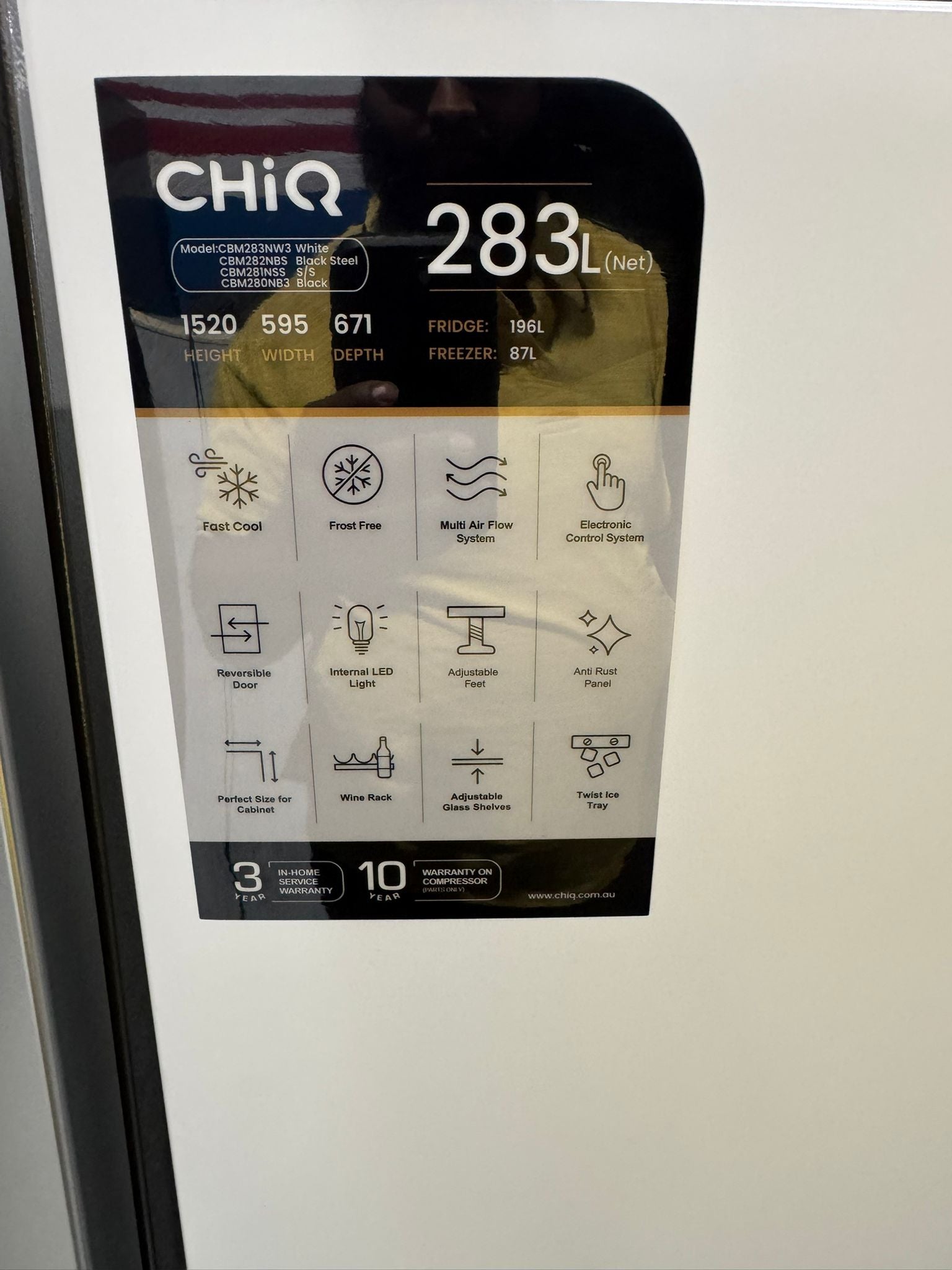 CHiQ 283L Bottom Mount Fridge Freezer – Refurbished | PERTH