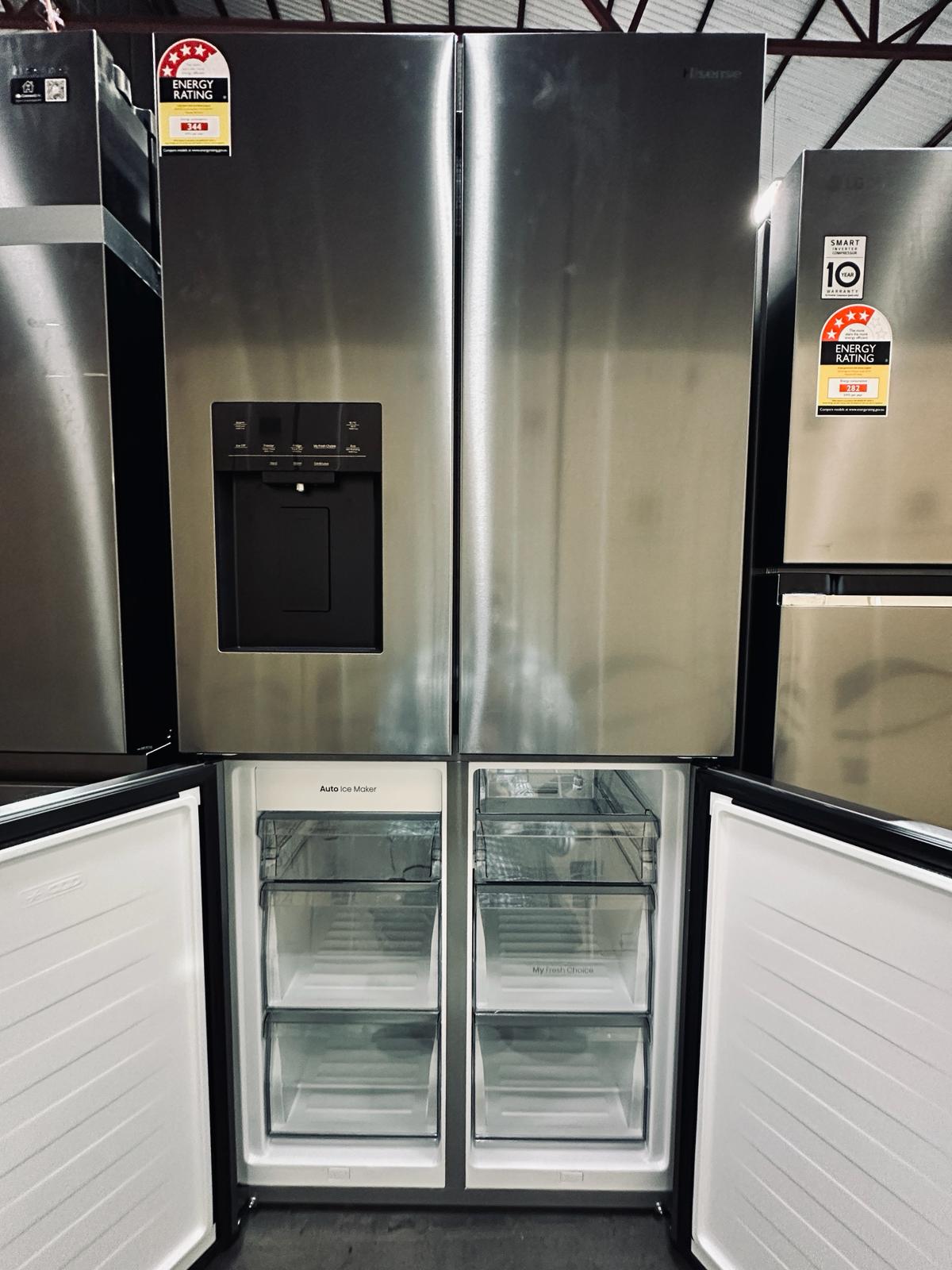 Hisense 483L Quad Door Fridge Freezer with Non-Plumbed Water & Ice – Refurbished | ADELAIDE