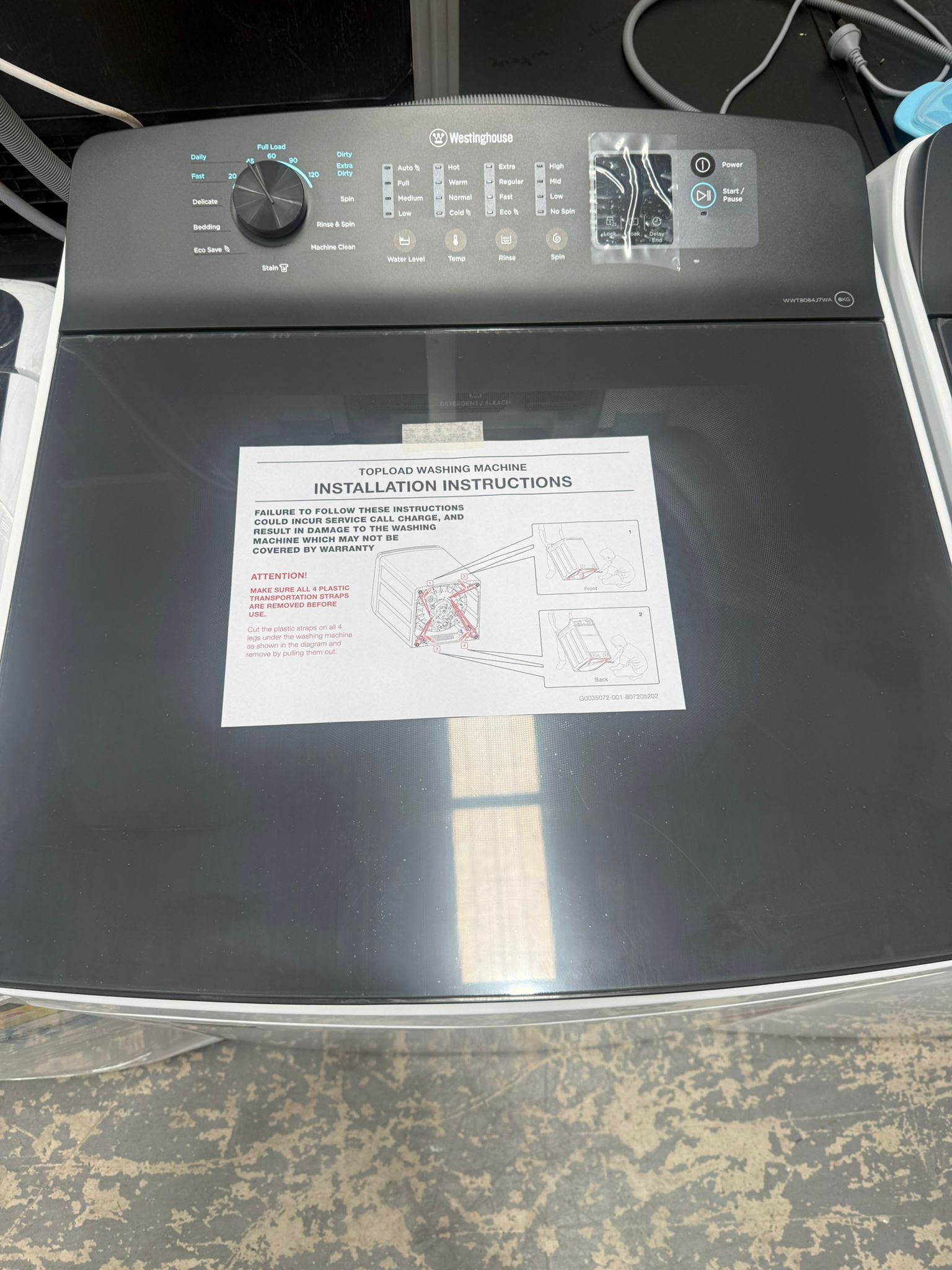 Westinghouse 8 kg EasyCare Top Load Washer – Factory Second | MELBOURNE