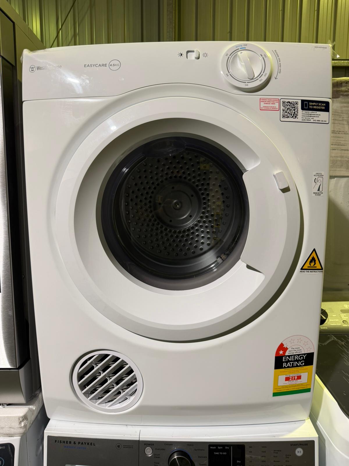 Westinghouse Front Load Clothes Dryer WDV457H3WB 4.5kg – Refurbished