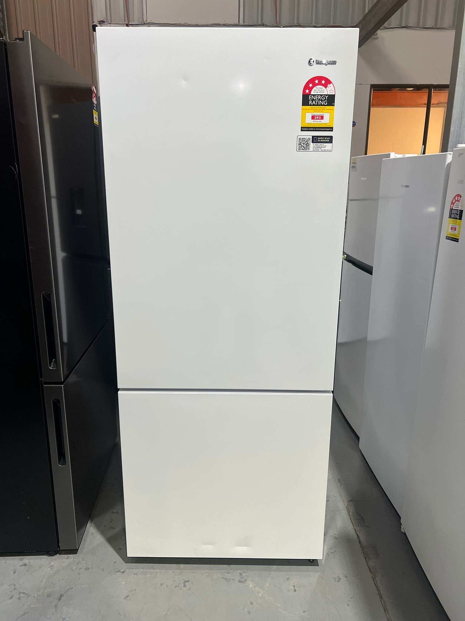 Factory Seconds Westinghouse 425 L Bottom Mount Fridge Freezer – WBE4302WC
