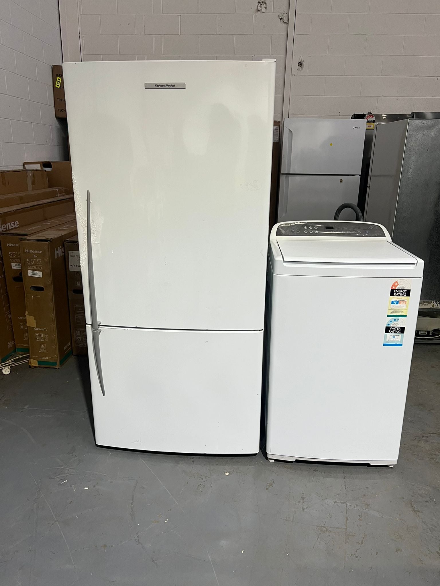 Refurbished Fisher&Paykel 519 Litres Fridge and 8 Kgs Washer