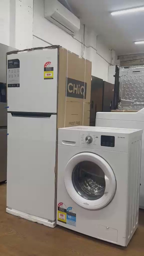 Brand New CHiQ 202L Fridge + Stirling 6kg Washer Combo