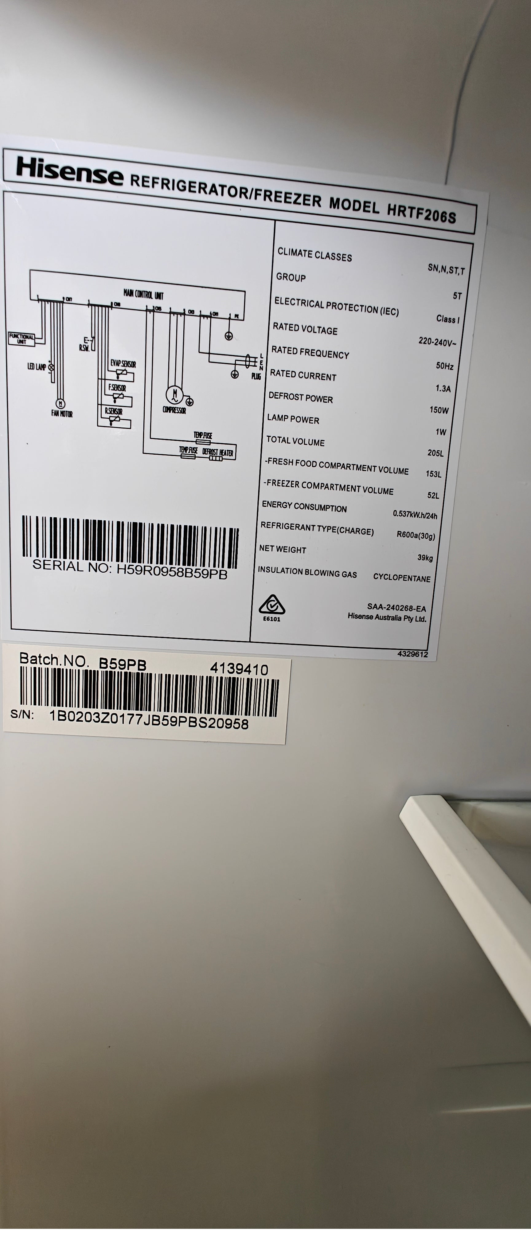 Refurbished Hisense HRTF206S 205L Top Mount Refrigerator – Silver | SYDNEY