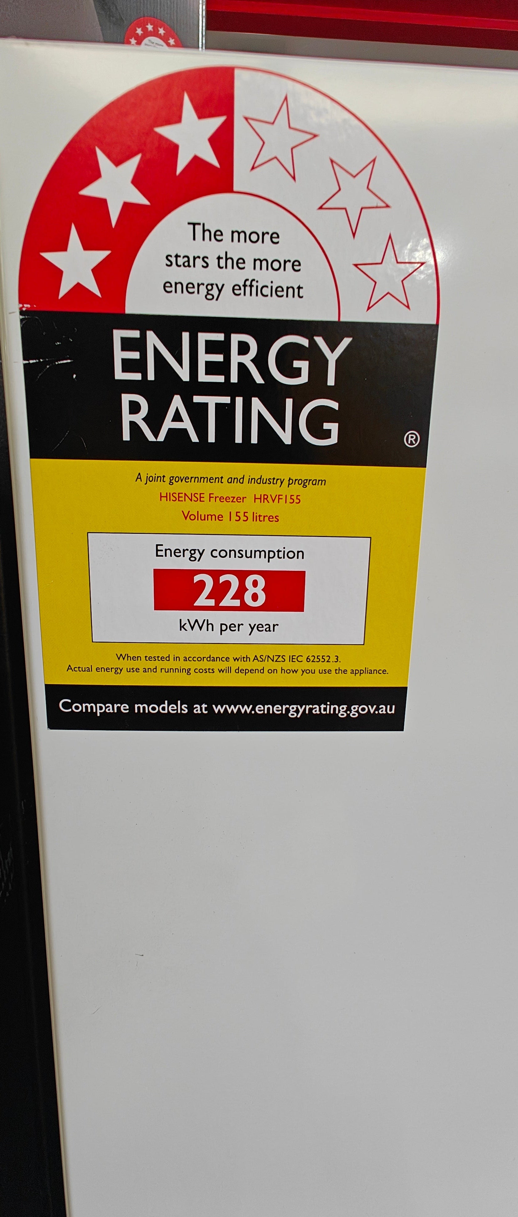 Factory Second Hisense HRVF155 155L Upright Freezer – White | SYDNEY